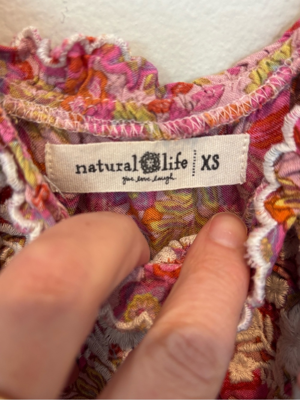 NATURAL LIFE Pink Floral Lace-Trim Spaghetti Strap Camisole - Picture 3 of 4